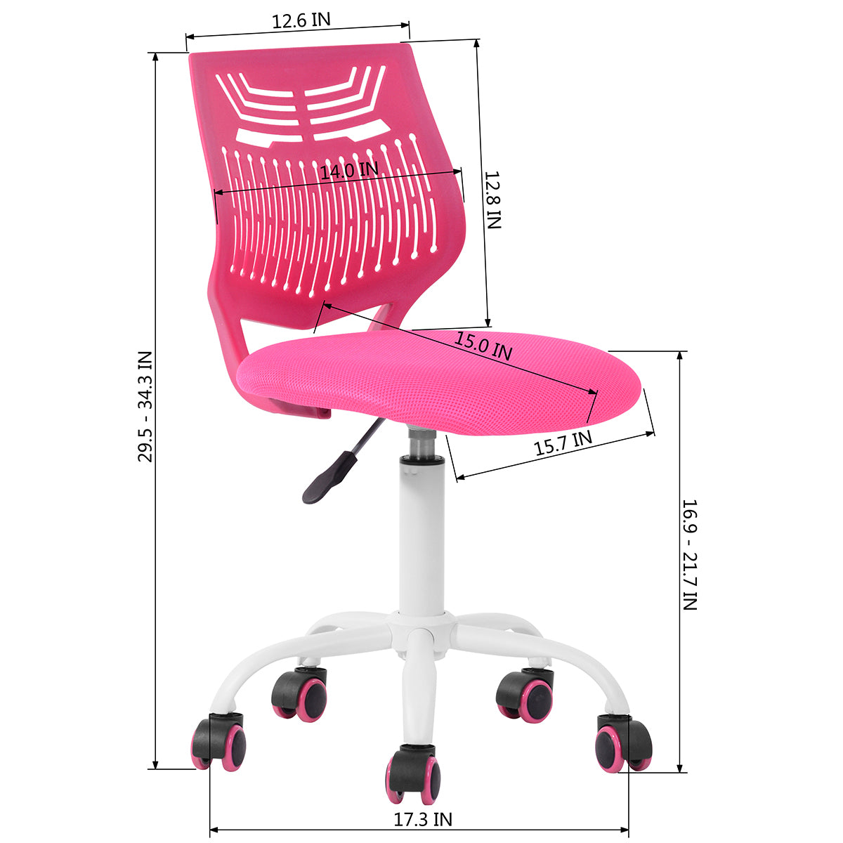 Plastic Task Chair/ Office Chair - Pink