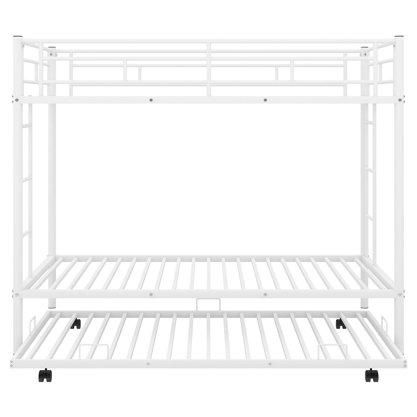 Twin over Twin Bunk Bed with Trundle, White(OLD SKU:MF192387AAK)