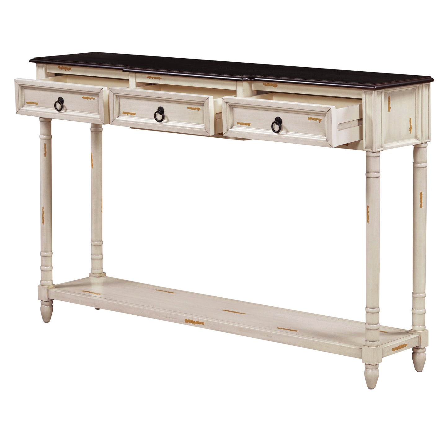 TREXM Console Table Sofa Table with Drawers for Entryway with Projecting Drawers and Long Shelf (Beige, OLD SKU: WF189574AAD)