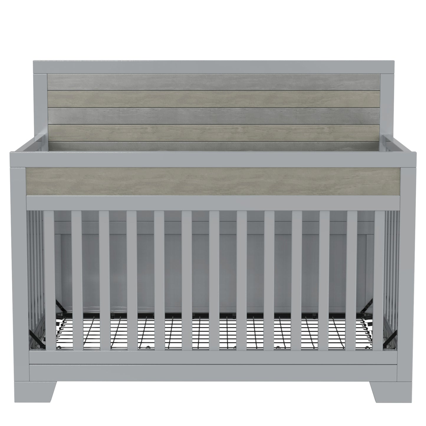 3 Pieces Nursery Sets Baby Crib and Changer Dreeser with Removable Changing Tray Bedroom Sets Gray