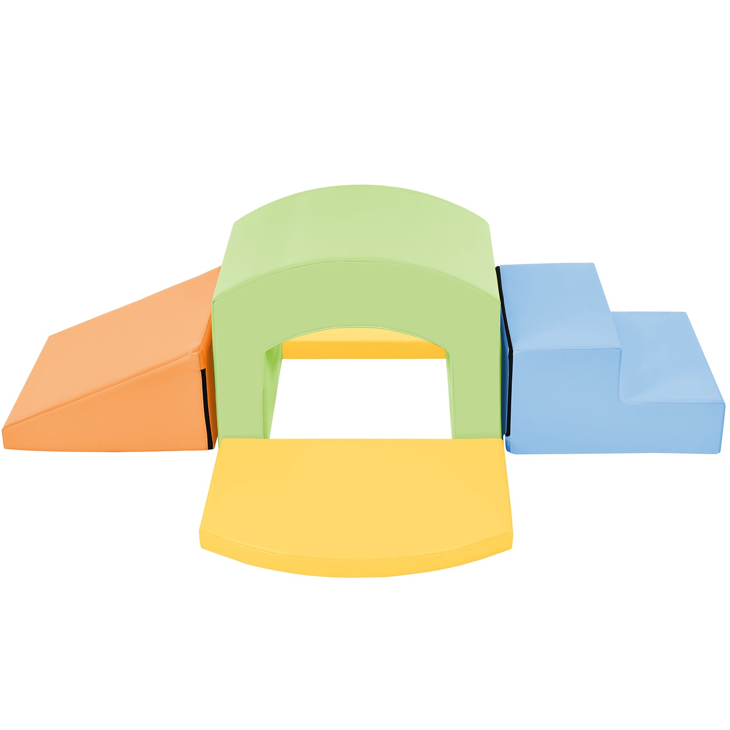 Soft Foam Playset for Toddlers, Safe SoftZone Single-Tunnel Foam Climber for Kids, Lightweight Indoor Active Play Structure with Slide Stairs and Ramp for Beginner Toddler Climb and Crawl