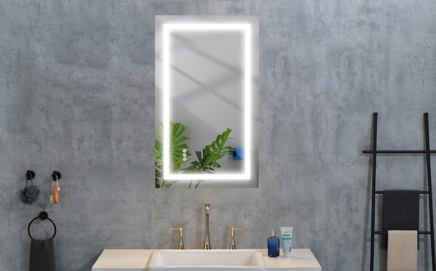 LED Bathroom Mirror32   "x  24 " with Front and Backlight, Large Dimmable Wall Mirrors with Anti-Fog, Shatter-Proof, Memory, 3 Colors, LED Vanity Mirror