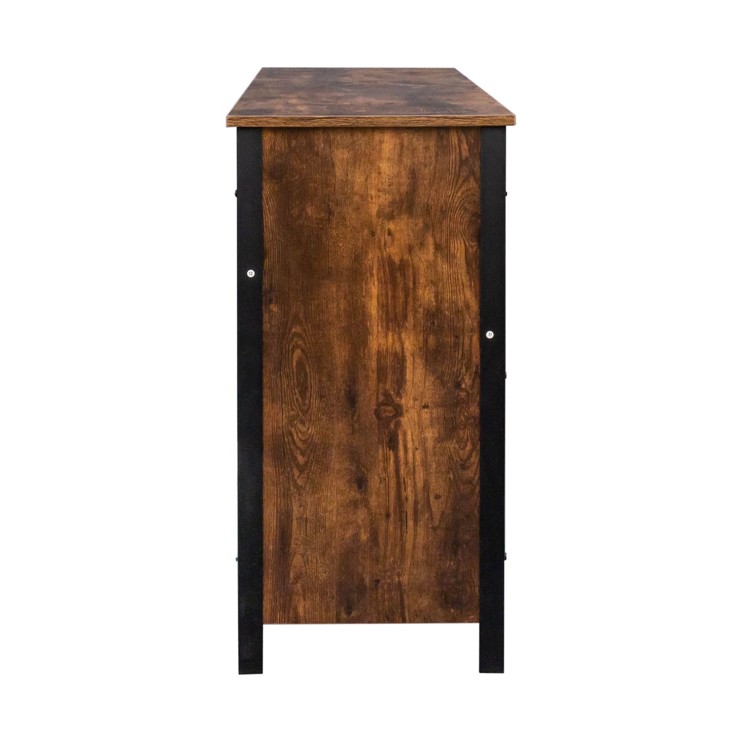 LED Buffet Sideboard, Farmhouse Storage Cabinet with Sliding Door, Open Compartment, Wood Coffee Bar Wine Bar with Adjustable Shelves