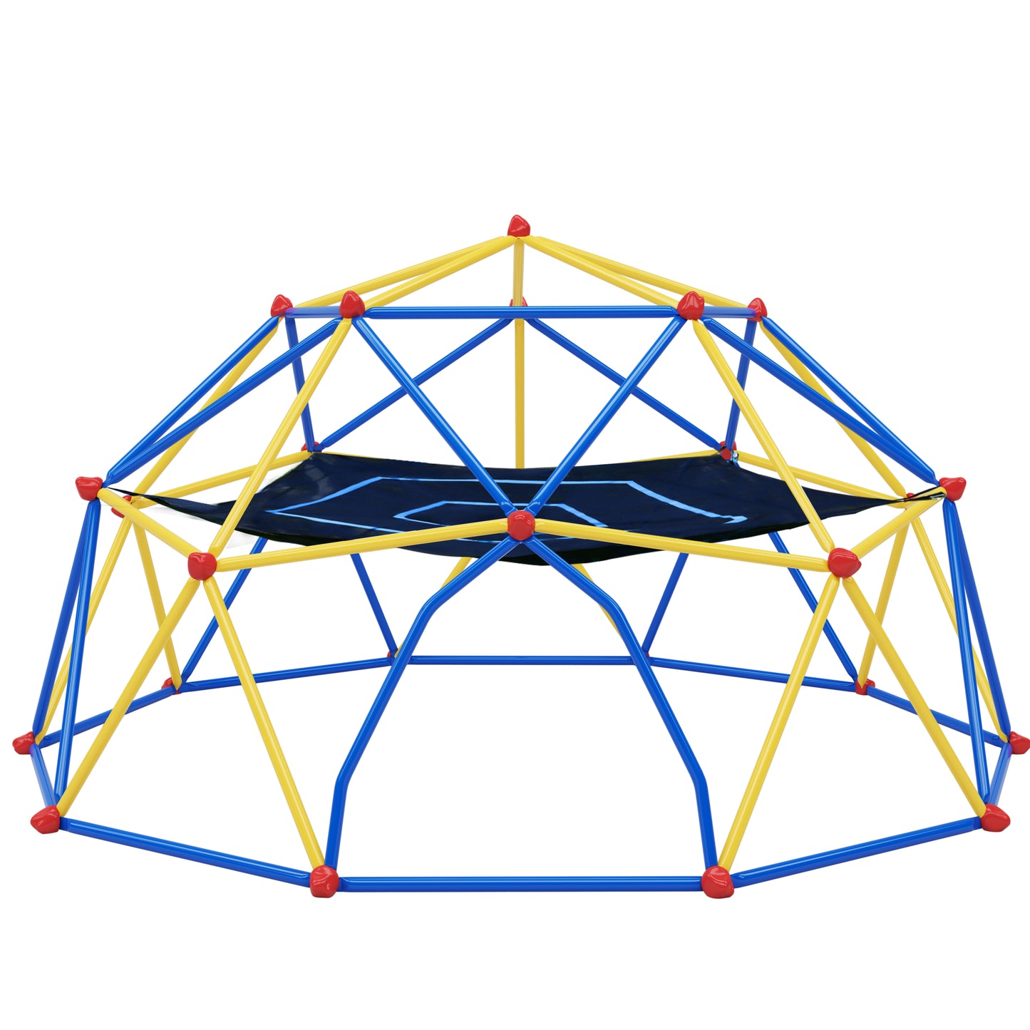 10ft Geometric Dome Climber Play Center, Kids Climbing Dome Tower with Hammock, Rust & UV Resistant Steel Supporting 1000 LBS