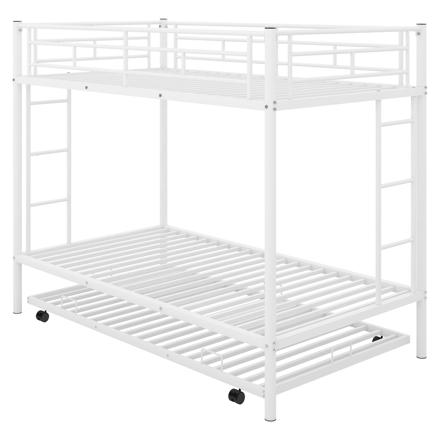 Twin over Twin Bunk Bed with Trundle, White(OLD SKU:MF192387AAK)