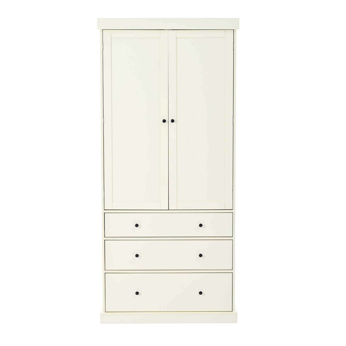 [Assembly Video Provided]TOPMAX 77inch Farmhouse Kitchen Pantry, Freestanding Tall Cupboard Storage Cabinet with 3 Adjustable Shelves, 8 Door Shelves, 3 Drawers for Kitchen, Dining Room, Cream