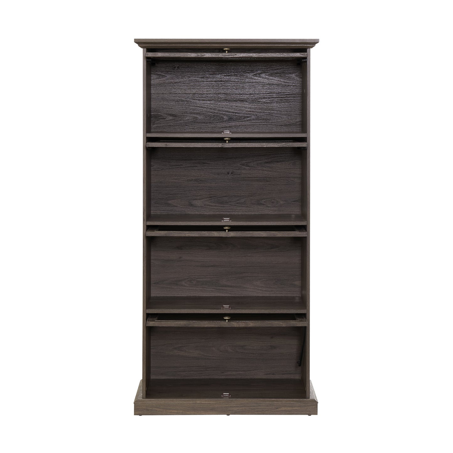 Glass display cabinet 4 Tier Glass Display Cabinet Storage Curio Cabinet with Flip up Glass Doors, Collectors Showcase Toy Figure Organizers Rack, Bookcase for Living Room BRO