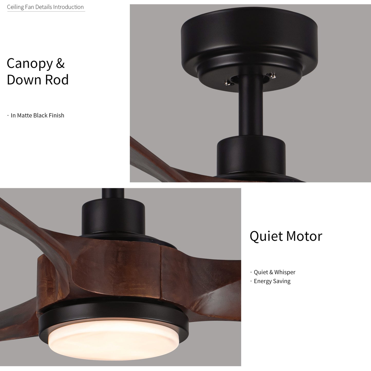 52 in. Integrated LED Indoor Brown Wood Ceiling Fan with Light Kit and Remote Control