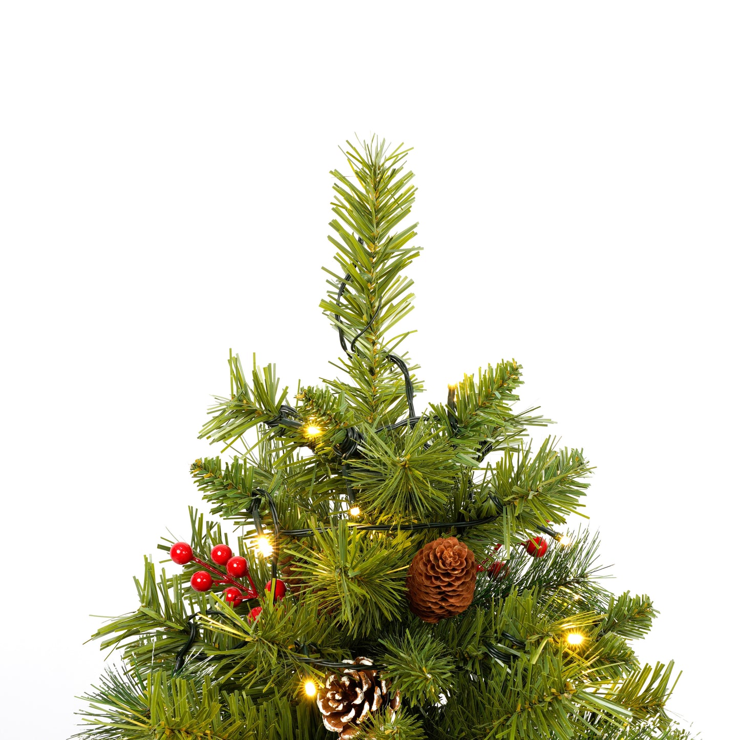 Pre-lit Xmas Tree Artificial Christmas 4-Piece Set,Garland, Wreath and Set of 2 3FT Entrance Trees X-mas with LED Lights, Christmas Tree