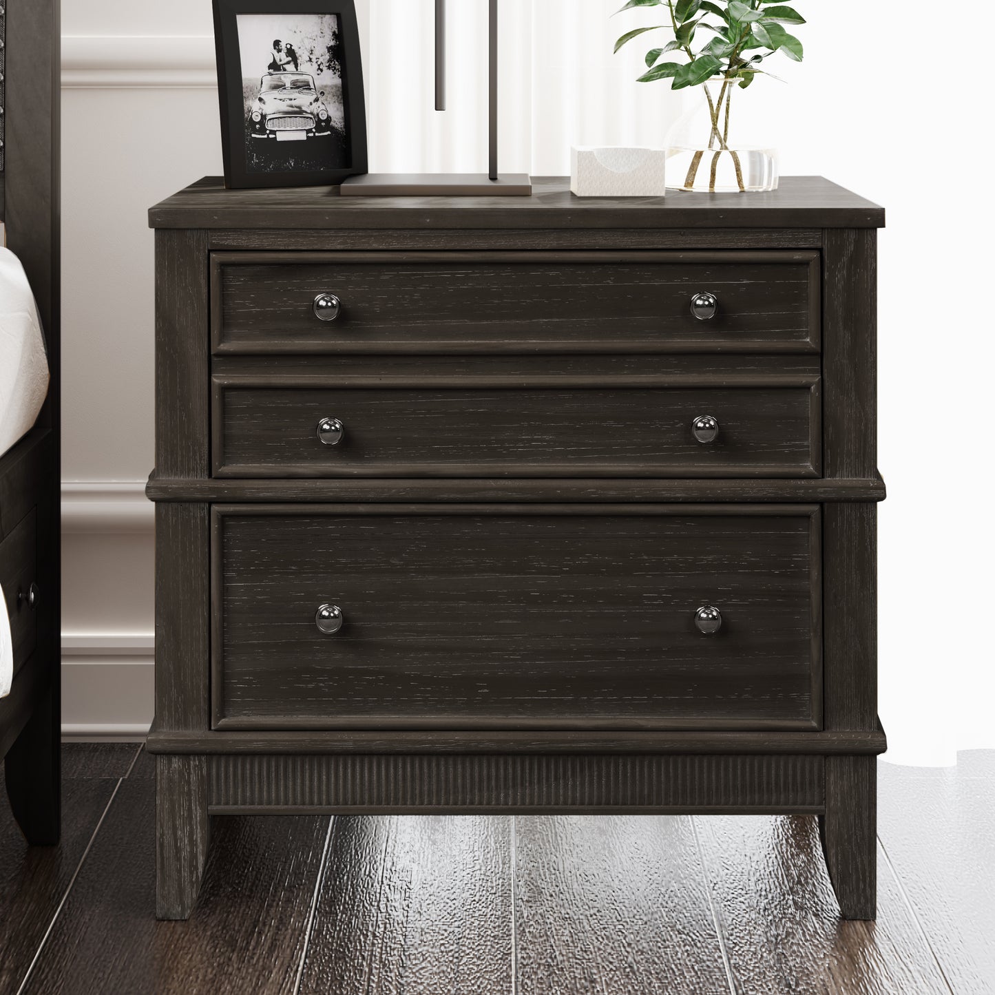 Hazel 3-Drawer Side Table for Living Room, Hallway, Entryway, Coffee