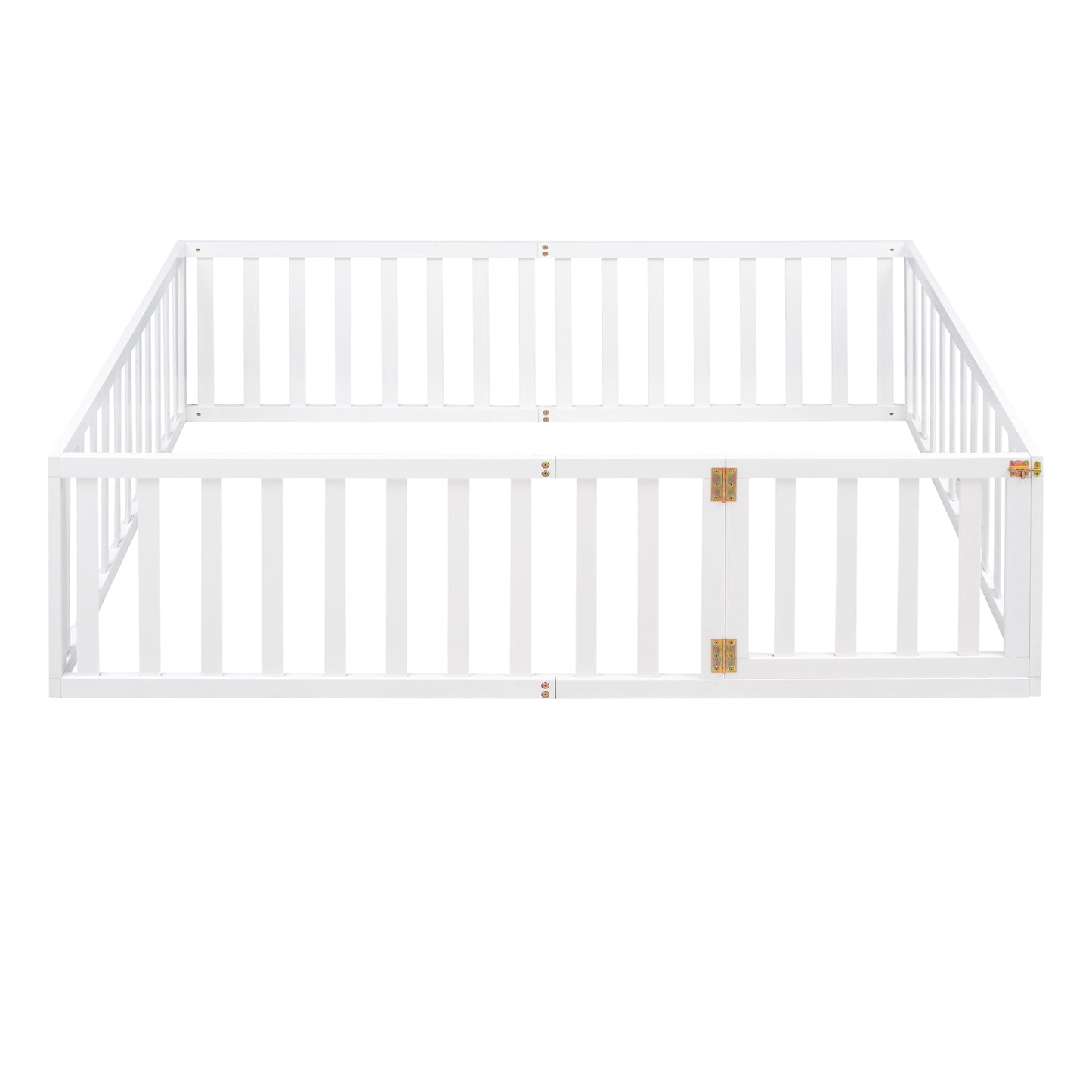 Full Size Wood Daybed Frame with Fence, White（OLD SKU:WF289662AAK）