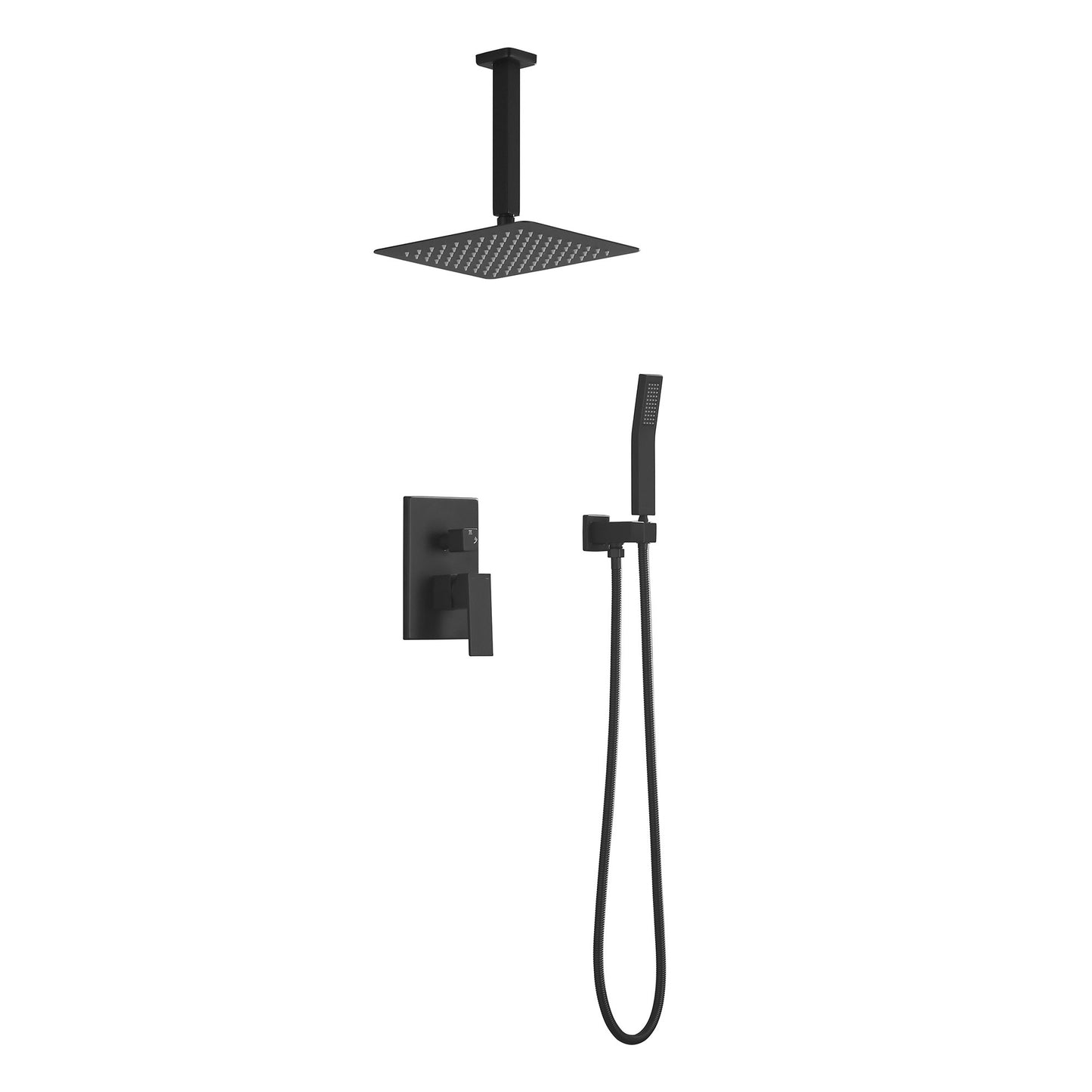 Ceiling Mounted Shower System Combo Set with Handheld and 12"Shower head