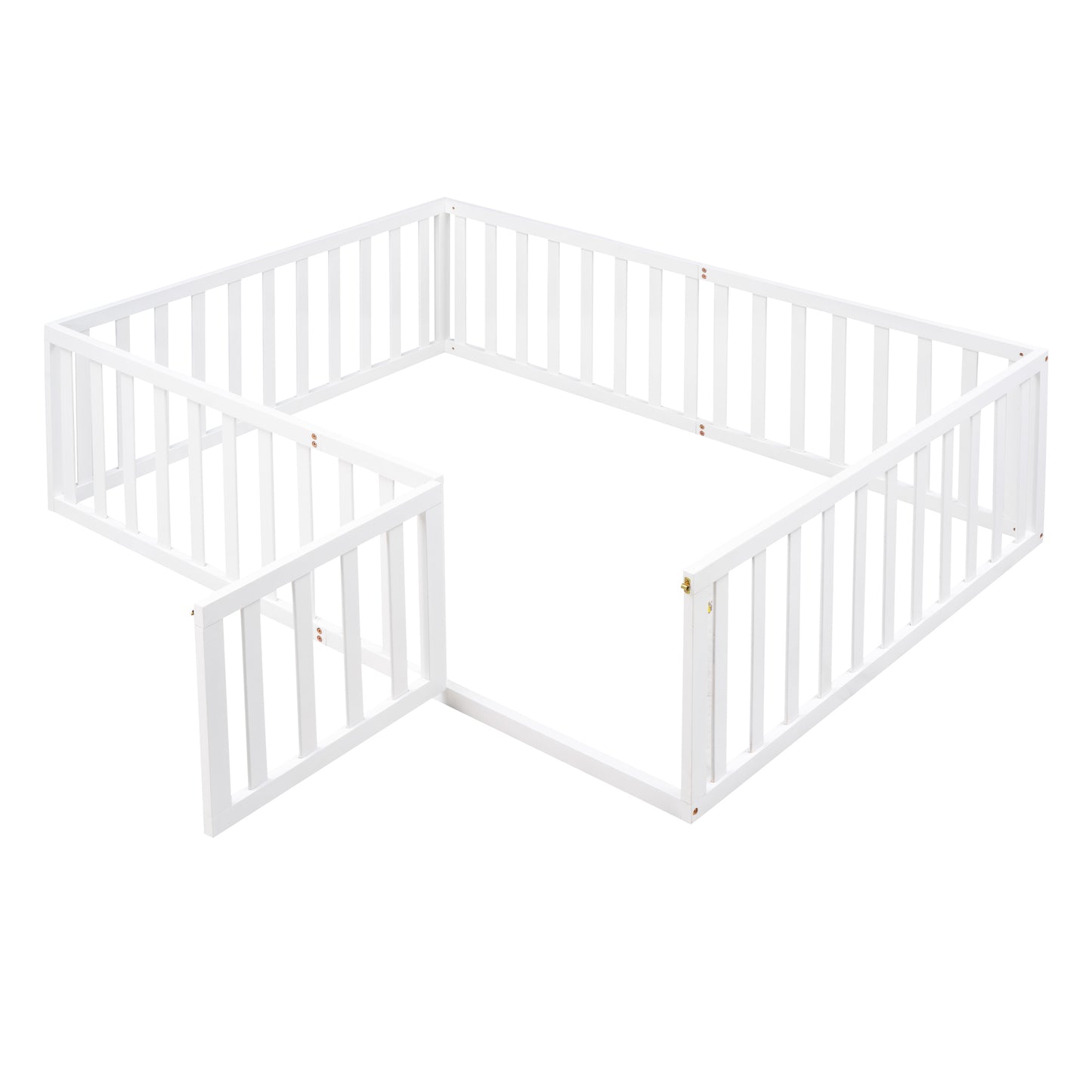 Full Size Wood Daybed Frame with Fence, White（OLD SKU:WF289662AAK）