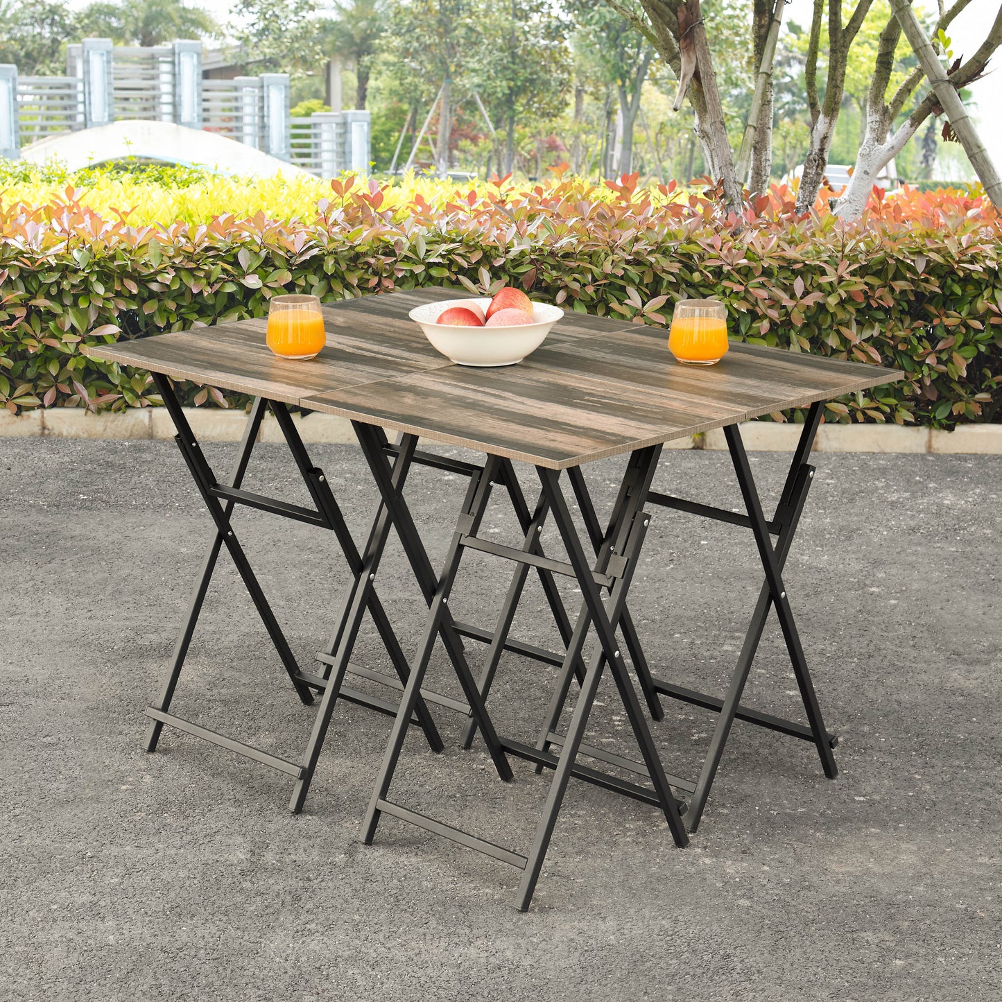 No Assembly Required TV Trays for Eating Set of 4 with Stand,Folding Snack Tray Table Set,Folding TV Dining Tables for Small Space