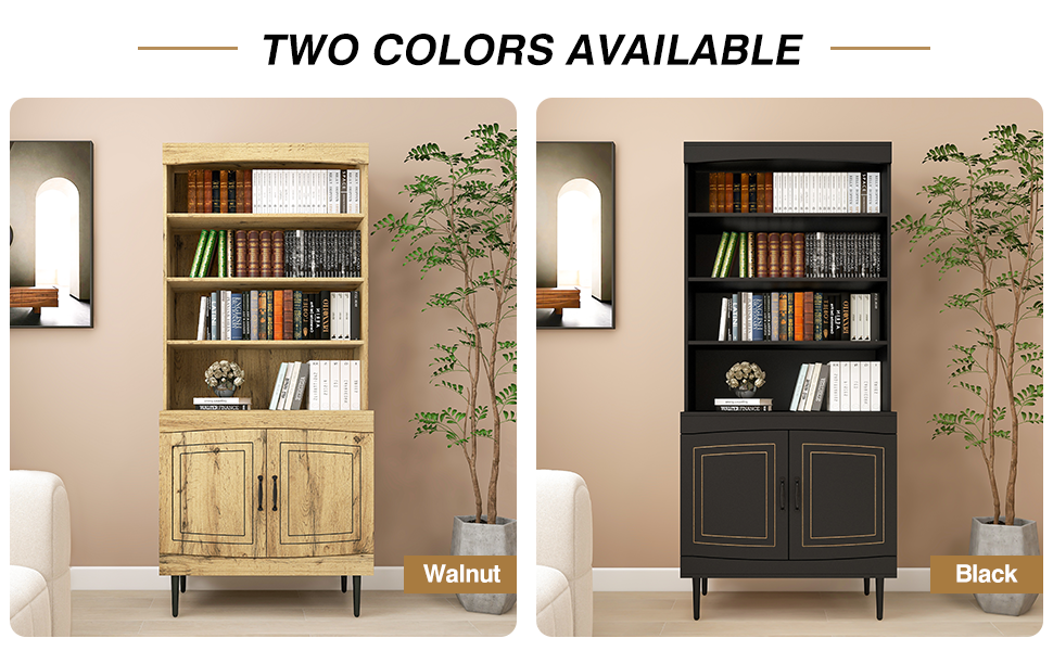 72" Kitchen Pantry Cabinet, Tall Storage Cabinet, Pantry Cupboard with Doors and Adjustable Shelves, Modern Utility Pantry Cabinet for Dining Room, Living Room (Walnut)