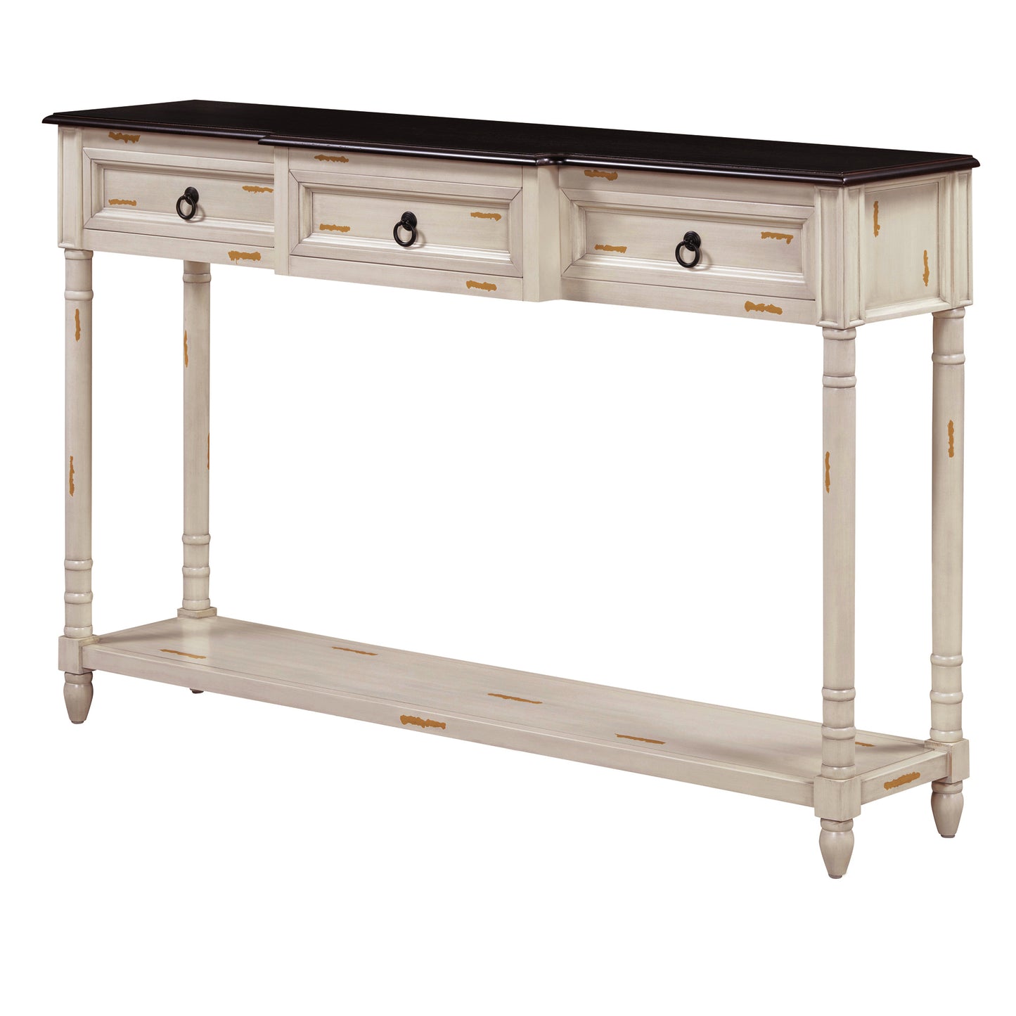 TREXM Console Table Sofa Table with Drawers for Entryway with Projecting Drawers and Long Shelf (Beige, OLD SKU: WF189574AAD)