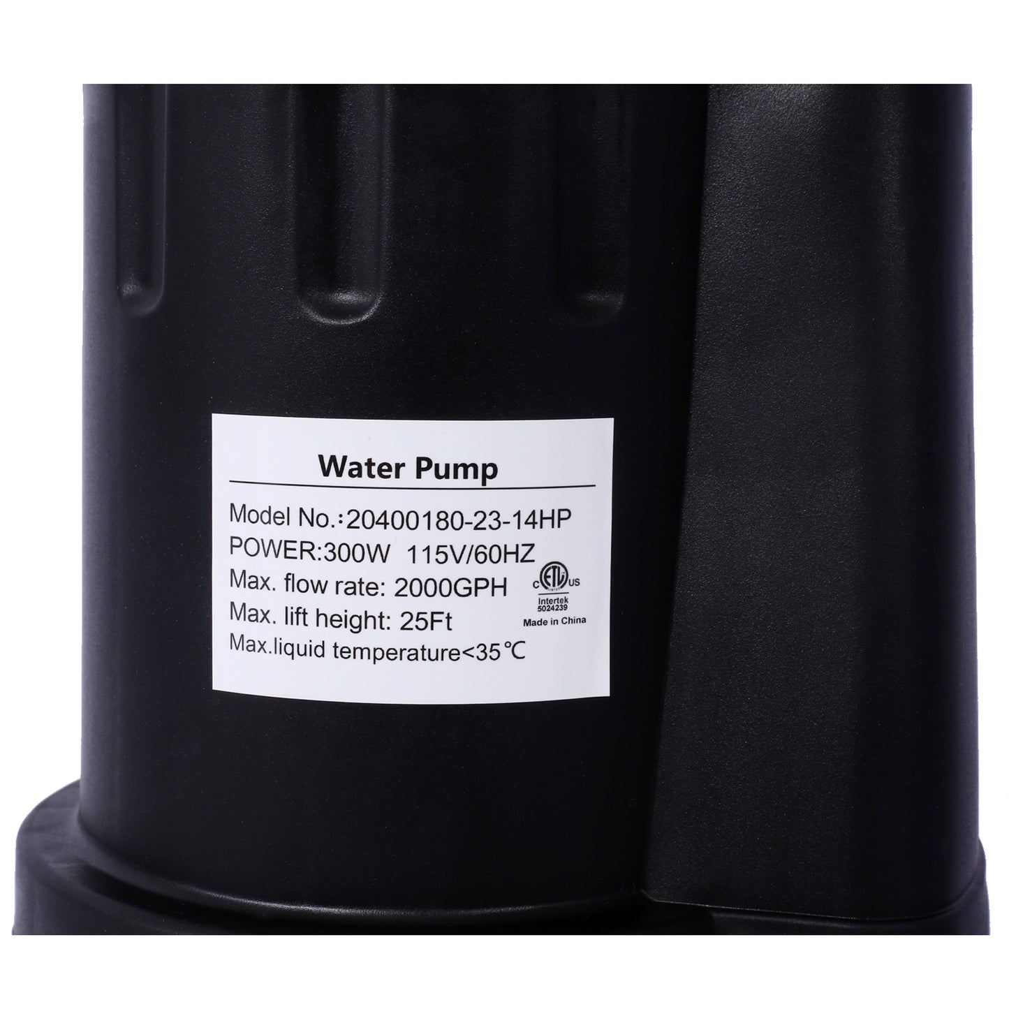 Submersible Water Pump, 1/4HP 2000GPH Thermoplastic Utility Pump Portable Electric Water Pump Sump Pump, With 10 Feet Power Cord.