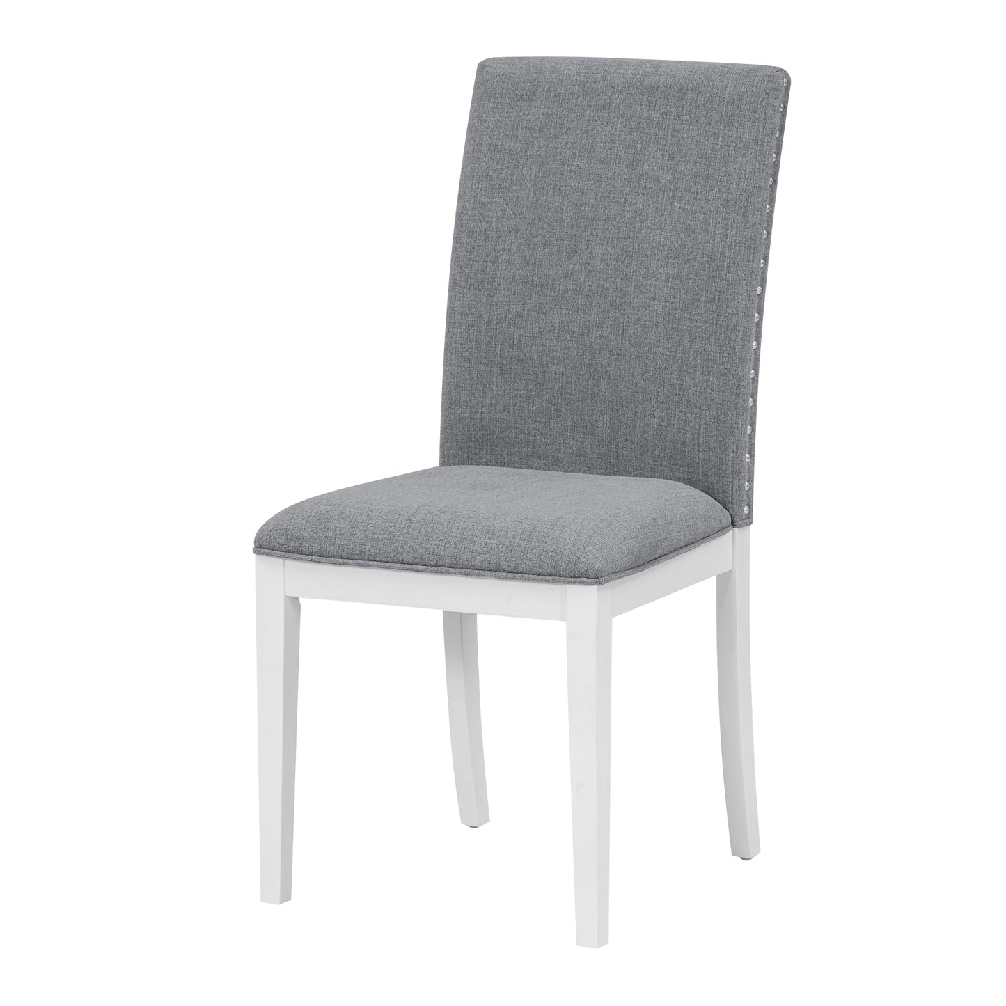 TOPMAX Farmhouse 6-Piece Dining Table Set with Storage Table, Kitchen Table Set with Drawer, Storable Bench and Upholstered Dining Chairs, White+Gray