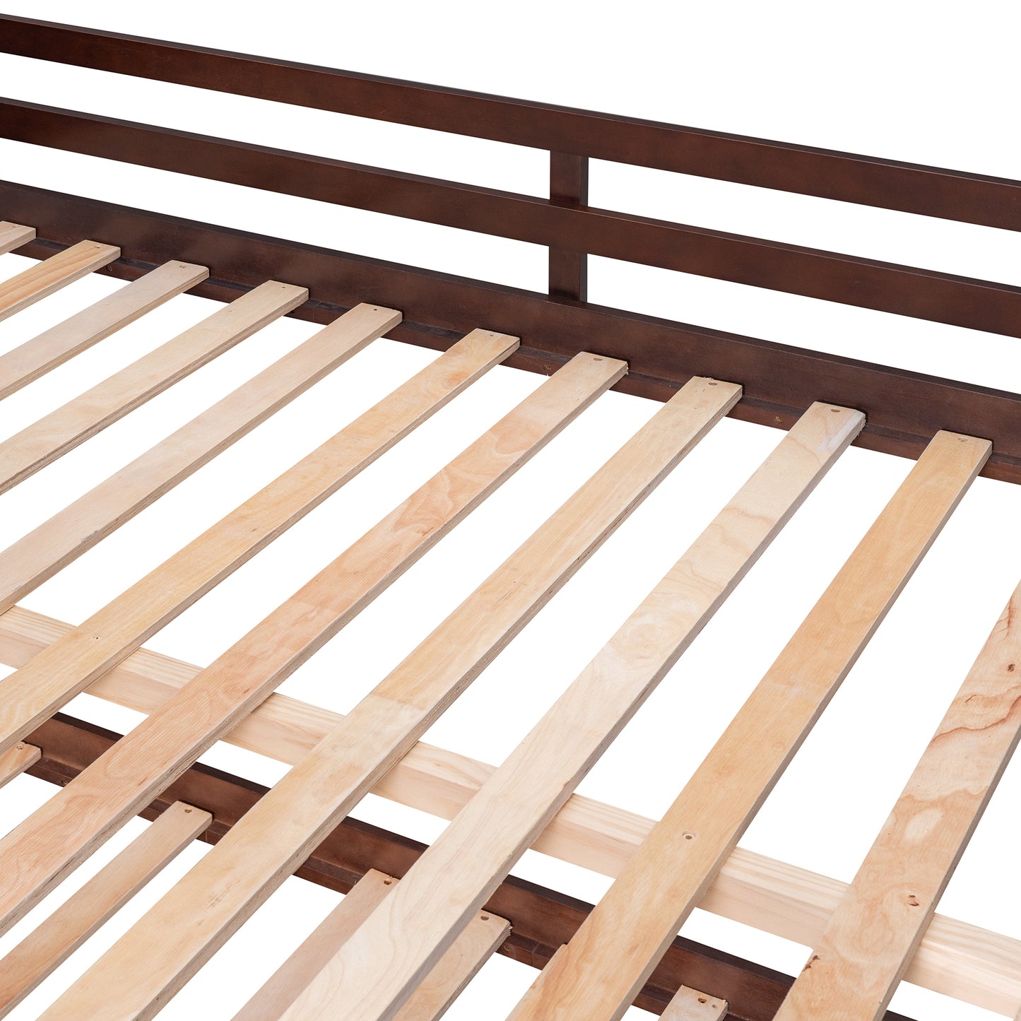 Full-Over-Full Bunk Bed with Twin size Trundle , Separable Bunk Bed for Bedroom - Espresso