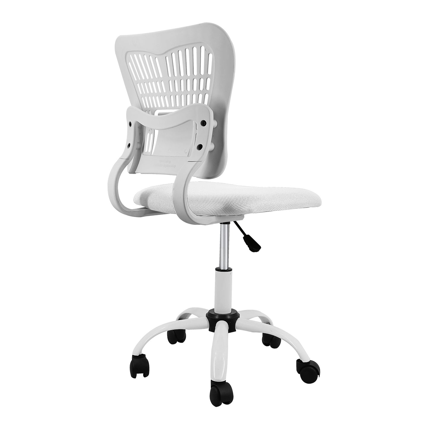 Home Office Chair Ergonomic Desk Chair Mesh Computer Adjustable Height Seat 360° Swivel Gaming Armless Chair-White