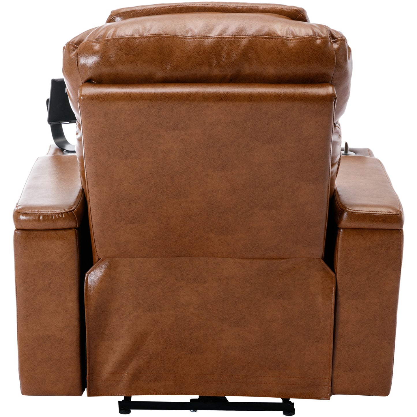 Power Motion Recliner with USB Charging Port and Hidden Arm Storage, Home Theater Seating with Convenient Cup Holder Design ,and stereo(Light  Brown)