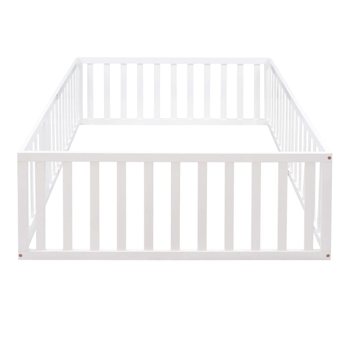 Full Size Wood Daybed Frame with Fence, White（OLD SKU:WF289662AAK）