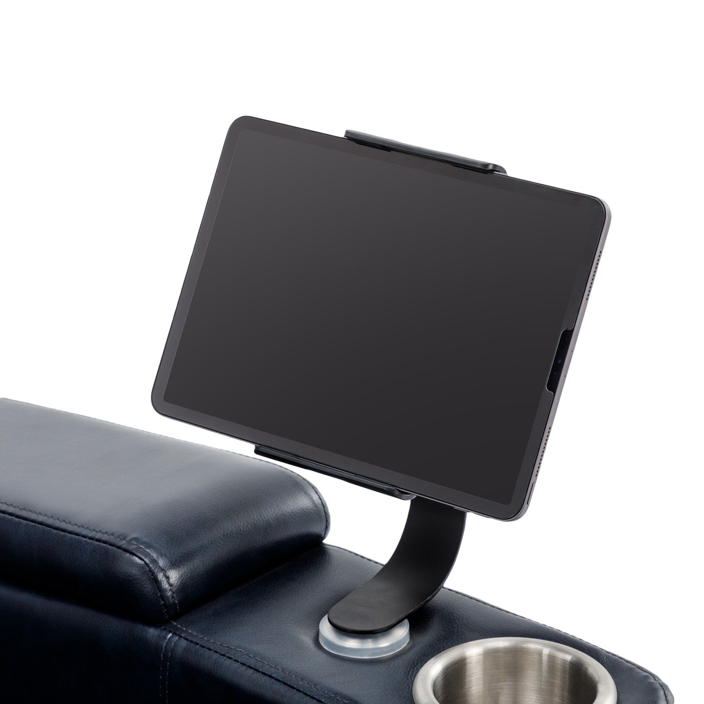 270° Power Swivel Recliner,Home Theater Seating With Hidden Arm Storage and  LED Light Strip,Cup Holder,360° Swivel Tray Table,and Cell Phone Holder,Soft Living Room Chair,Blue