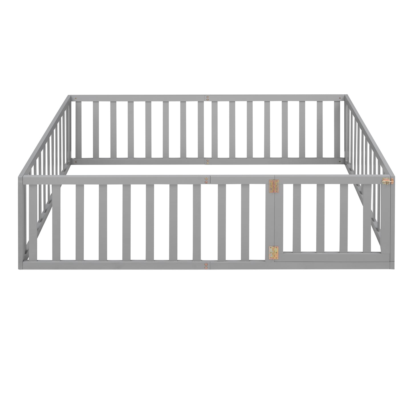 Full Size Wood Daybed Frame with Fence, Gray（OLD SKU:WF289662AAE）