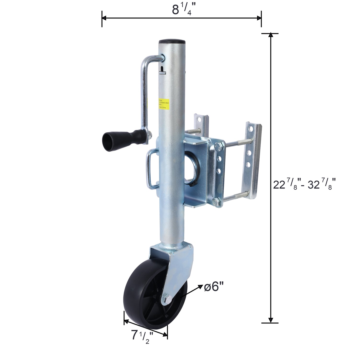 Trailer Jack, Boat Trailer Jack 32.8 in, Bolt-on Trailer Tongue Jack Weight Capacity 1000 lb, with PP Wheels and Handle for Lifting RV Trailer, Horse Trailer, Utility Trailer, Yacht Trailer
