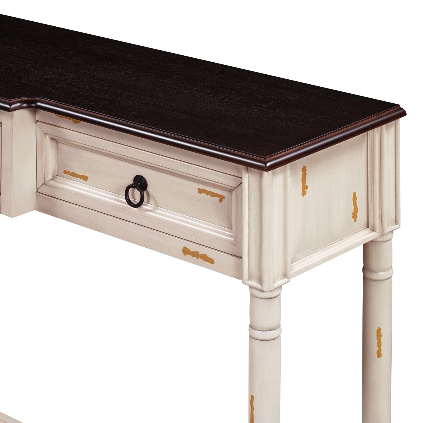 TREXM Console Table Sofa Table with Drawers for Entryway with Projecting Drawers and Long Shelf (Beige, OLD SKU: WF189574AAD)