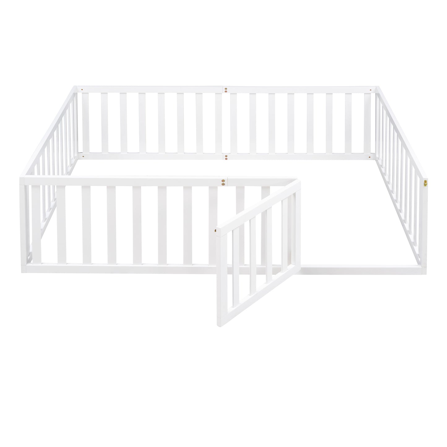 Full Size Wood Daybed Frame with Fence, White（OLD SKU:WF289662AAK）
