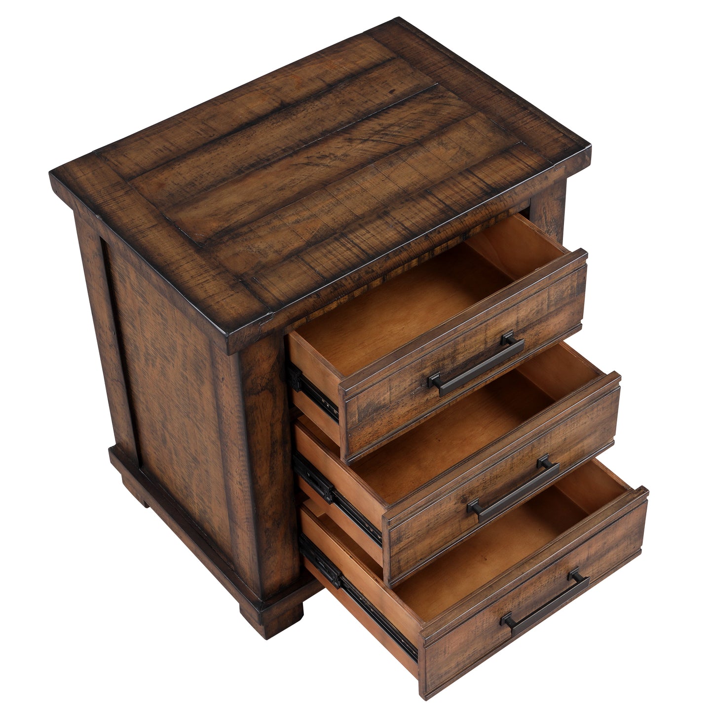 Rustic Reclaimed Solid Wood Framhouse 3 Pieces Storage Queen Bedroom Sets,new