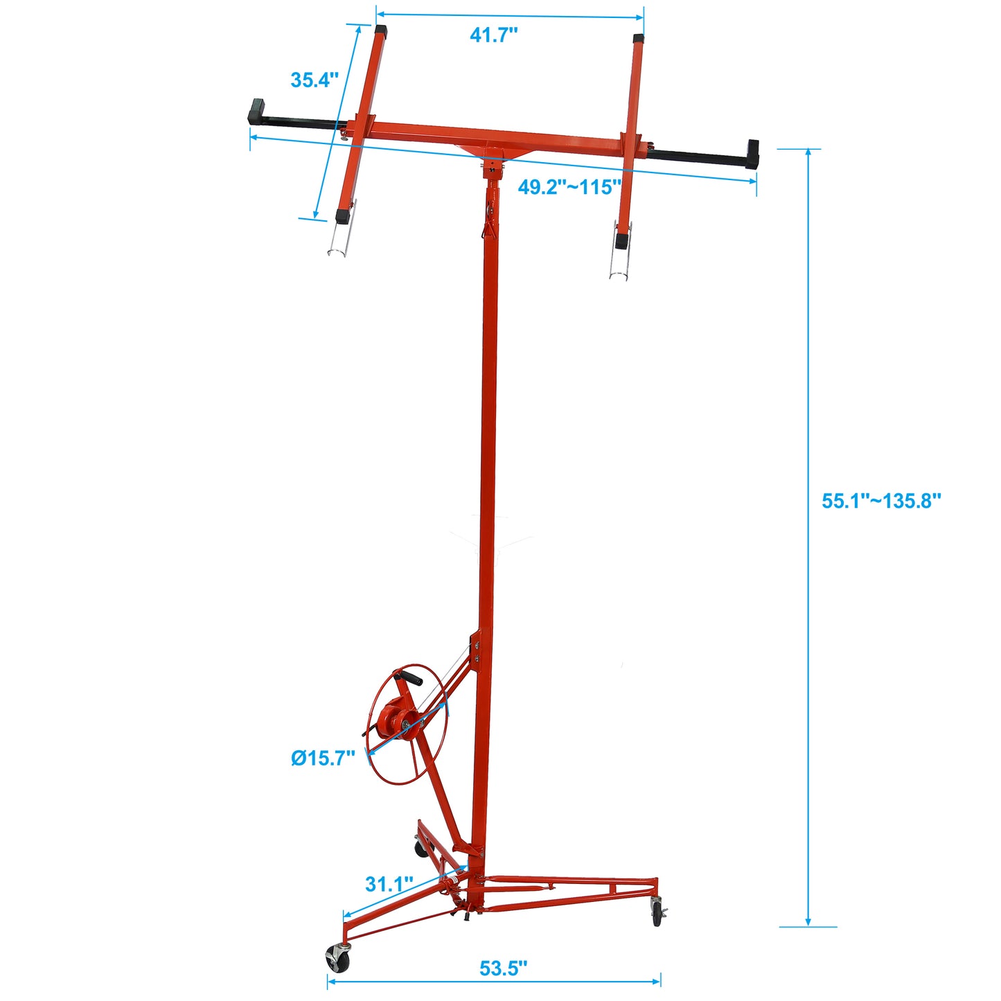 Drywall Lift Panel 11' Lift Drywall Panel Hoist Jack Lifter,red