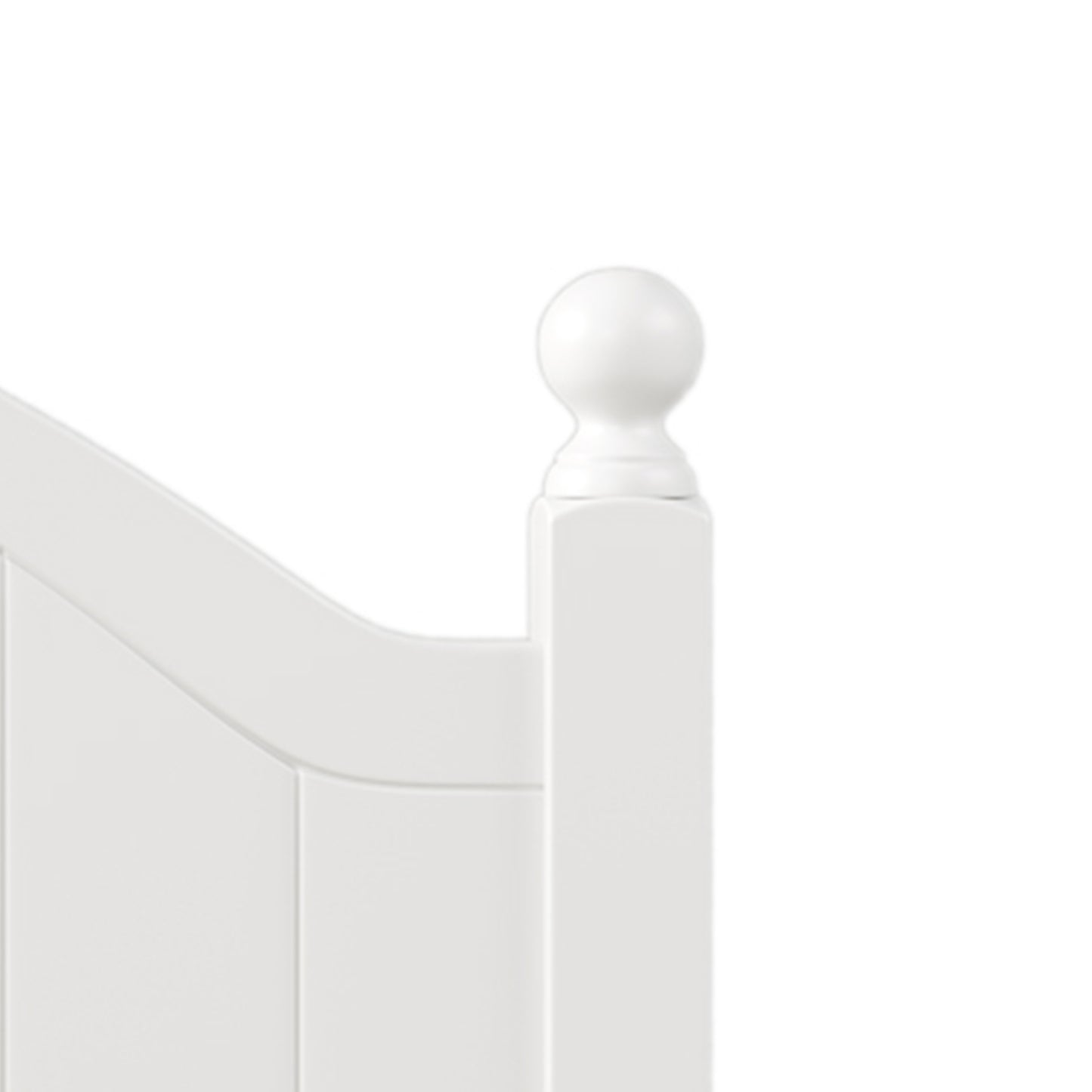 4 Pieces Traditional Concise Style White Bedroom Sets, Nightstand+ Dresser+ Mirror+King Bed